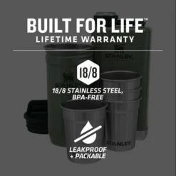 Stanley Adventure Shot Glass Set + Flask Hammertone Green -Outdoor Gear 10 01883 077 5 600x600 d9eebf2c e34f 4ef5 a33d 65ce70be8a9a