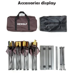 Hewolf 5pcs Set Camping Foldable Table And Chairs -Outdoor Gear 1746 10 1