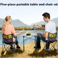 Hewolf 5pcs Set Camping Foldable Table And Chairs -Outdoor Gear 1746 3 1