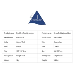 Hewolf Inflatable Mat Orange - Single/Double -Outdoor Gear 18781