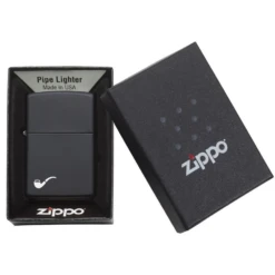 Zippo 218PL Black Matte Pipe Lighter With Pipe Logo - Refillable Windproof Lighter -Outdoor Gear 218PL 1
