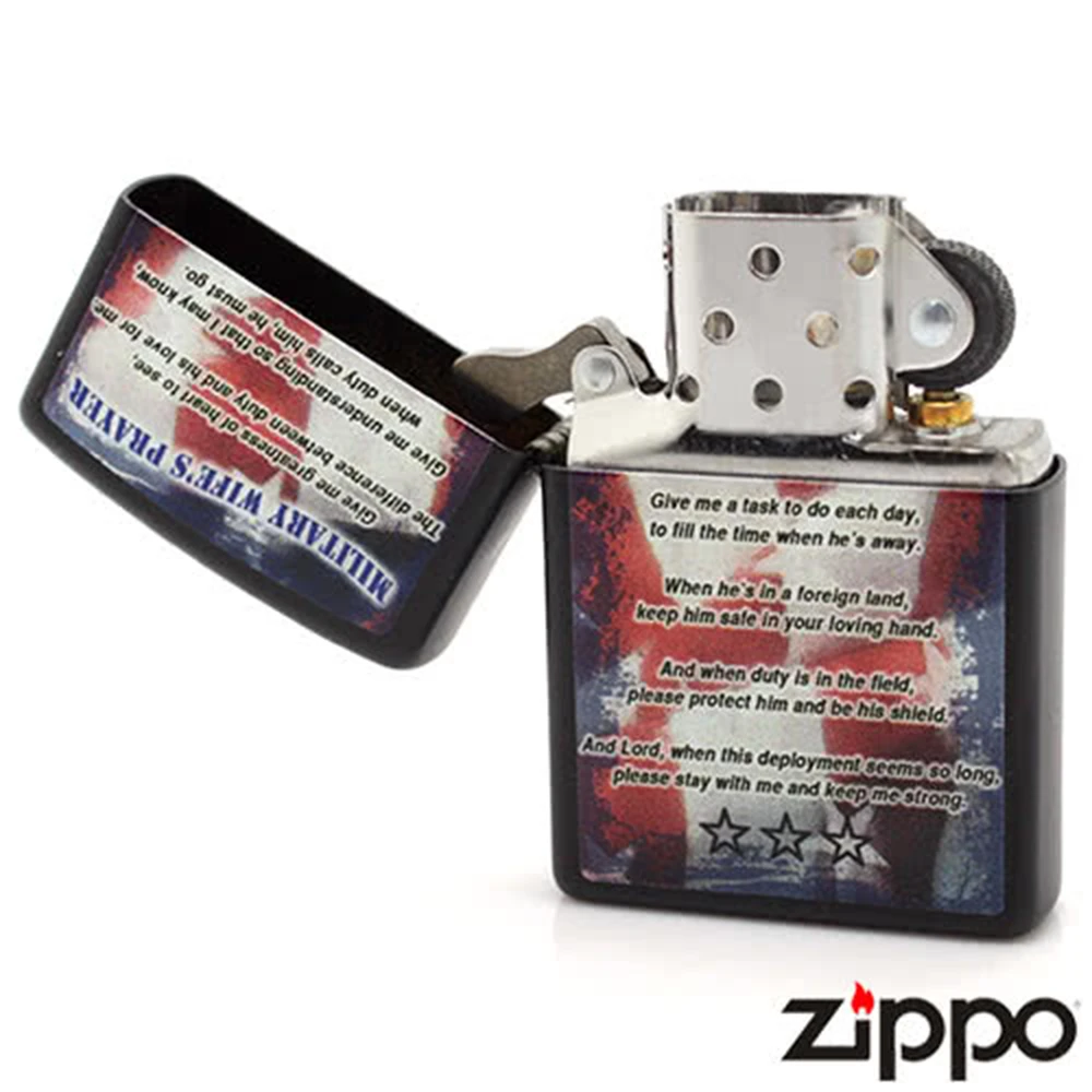 Zippo Military Wife Prayer Refillable Windproof Lighter - 28315 3 Zippo Military Wife Prayer Refillable Windproof Lighter - 28315 - Image 3
