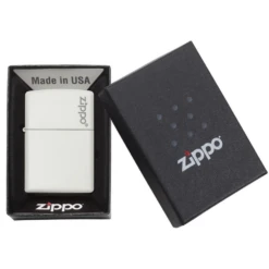 Zippo 214ZL White Matte With Zippo Logo - Refillable Windproof Lighter -Outdoor Gear 88