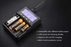 Fenix ARE-C2+ 4-Slot Charger (EURO) -Outdoor Gear ARE C1plus battery charger features