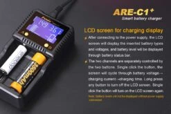 Fenix ARE-C1+ Smart Battery Charger -Outdoor Gear ARE C1plus battery charger lcd display