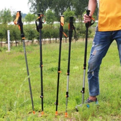 Ace Camp External Lock 3-Section Trekking Pole -Outdoor Gear AceCamp Retractable 3Section Aluminum Alloy Mountain Climbing Hiking Walking Stick External Lock Trekking Pole 6061 nmu4