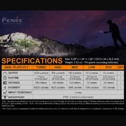 Fenix C7 Luminus SST70 Cool White LED Flashlight - Black -Outdoor Gear C7 life 03