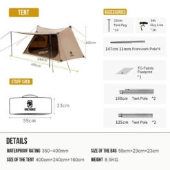 OneTigris Solo Homestead Camping Tent (TC Version) -Outdoor Gear CE BHS06 TC A 03
