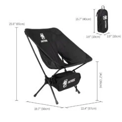 OneTigris Portable Camping Chair - Black -Outdoor Gear CE ZDY02 BK 05