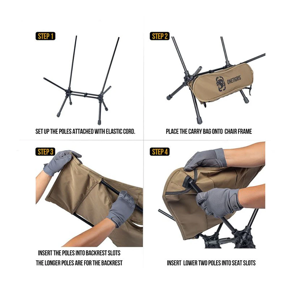 OneTigris Portable Camping Chair Large - Coyote Brown 3 OneTigris Portable Camping Chair Large - Coyote Brown - Image 3