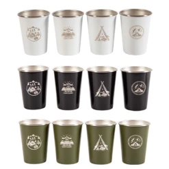 Camp Leader 4 Pcs Stainless Steel Cup - White -Outdoor Gear CL01 WHT 03 590d9ee4 c765 4bb9 862c 815fef29fbeb