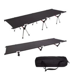 Camp Leader High Collapsible Camp Bed - Black -Outdoor Gear CL45 BL 04