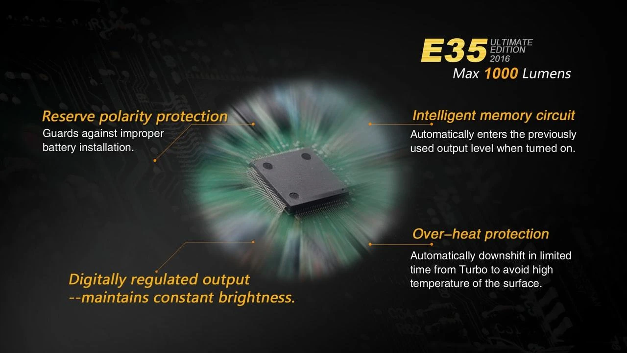 Fenix E35 XL-L2 UE LED Flashlight Black 2016 Version 12 Fenix E35 XL-L2 UE LED Flashlight Black 2016 Version - Image 12