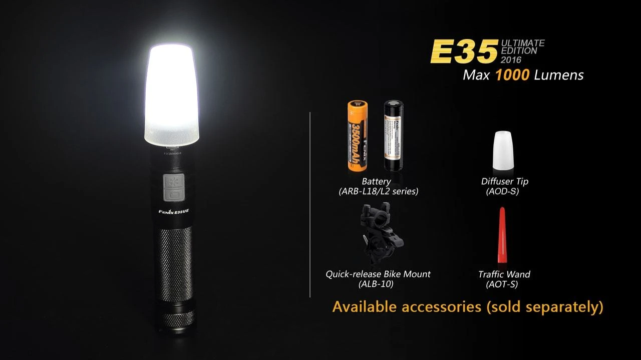 Fenix E35 XL-L2 UE LED Flashlight Black 2016 Version 13 Fenix E35 XL-L2 UE LED Flashlight Black 2016 Version - Image 13