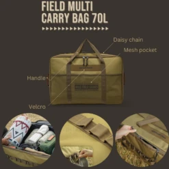 KZM Field Multi Carry Bag 70L & 80L -Outdoor Gear Features 70L