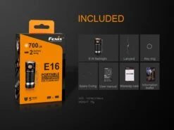 Fenix E16 XP-L Hi Neutral White LED Flashlight BLACK 700 Lumen -Outdoor Gear Fenix E16 Flashlight Included