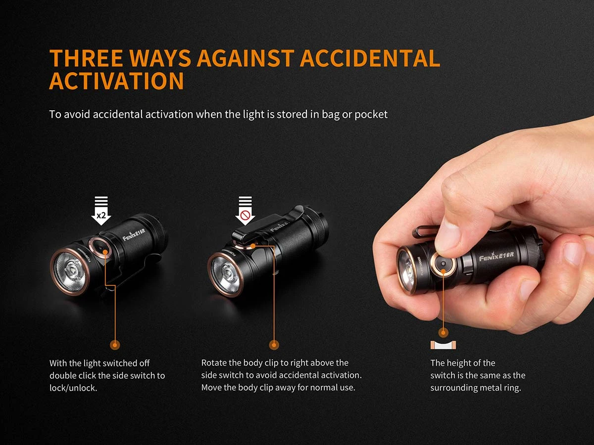 Fenix E18R XP-L Hi Led Flashlight Black 750 Lumen 9 Fenix E18R XP-L Hi Led Flashlight Black 750 Lumen - Image 9