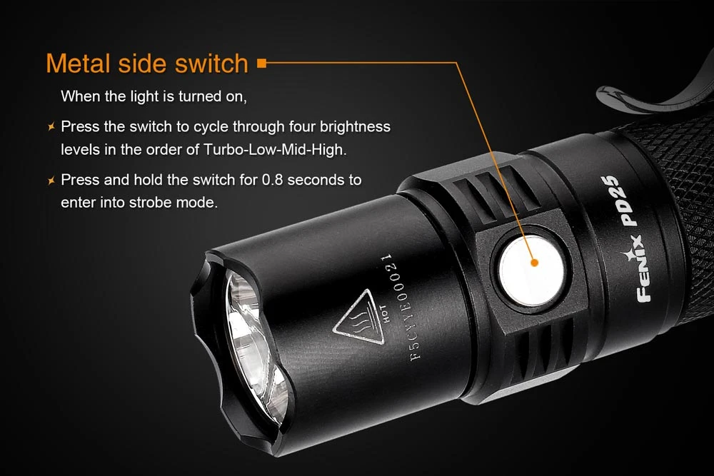 Fenix PD25 XP-L LED Flashlight Black 6 Fenix PD25 XP-L LED Flashlight Black - Image 6