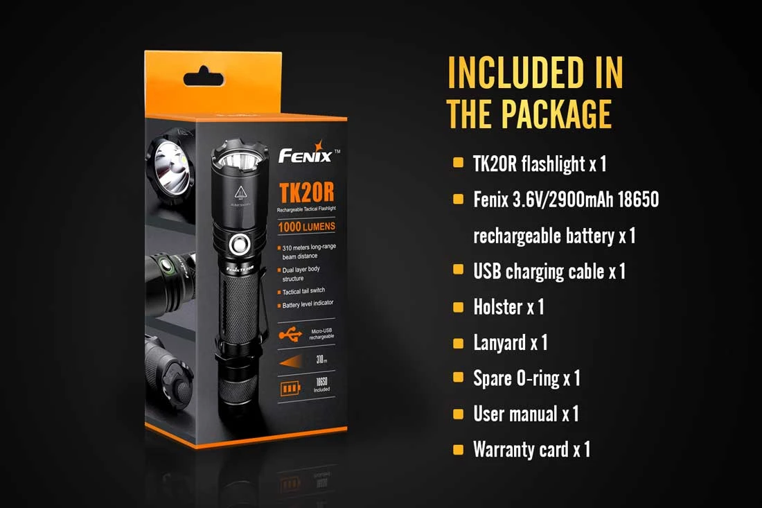 Fenix TK20R Rechargeable Tactical Flashlight 4 Fenix TK20R Rechargeable Tactical Flashlight - Image 4