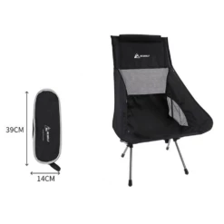 Hewolf Space Medium Aluminum Alloy Foldable Chair -Outdoor Gear HW J2049 BLK 3