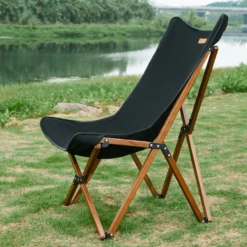 Hewolf Foldable Wooden Chair - Large -Outdoor Gear HW J2058BIG BLK 03