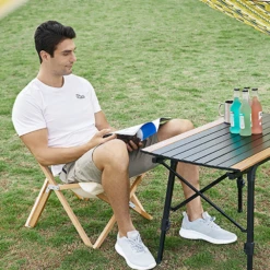 Hewolf Foldable Wooden Chair - Small -Outdoor Gear HW J2058S KHA 02