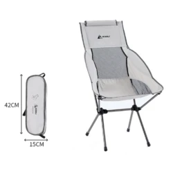 Hewolf Space Large Aluminum Alloy Foldable Chair -Outdoor Gear HW J2072 GRY 2
