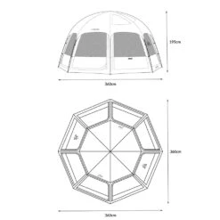 KZM Viva Dome Shelter Plus -Outdoor Gear K221T3T10 dimension