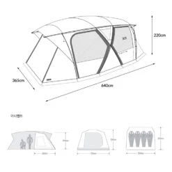 KZM New X9 Tent -Outdoor Gear K221T3T12 Dimension