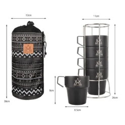 KZM NEW Black Mug 5P -Outdoor Gear K8T3K004 7