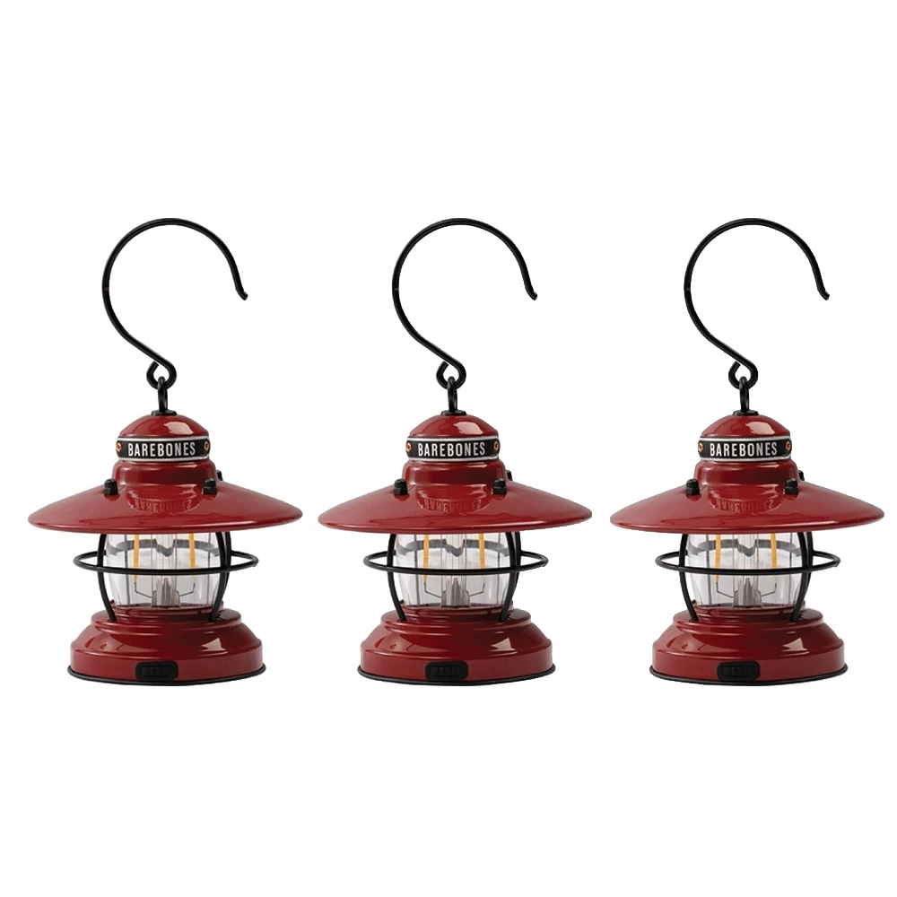 Barebones Edison Mini Lantern Red 3 Barebones Edison Mini Lantern Red - Image 3