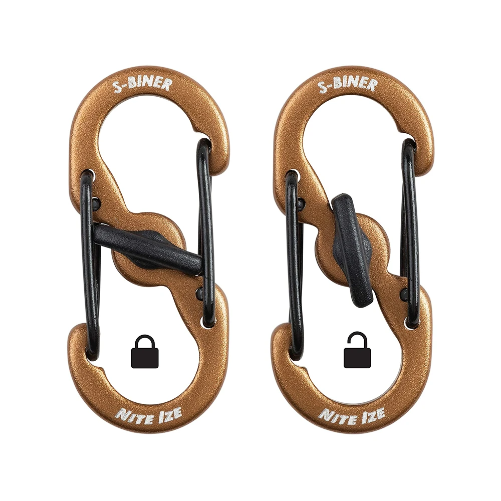 Nite Ize S-Biner® MicroLock® Aluminum - 5 Pack Coyote 3 Nite Ize S-Biner® MicroLock® Aluminum - 5 Pack Coyote - Image 3