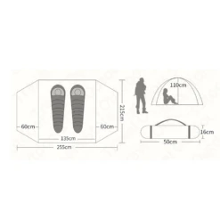 Hewolf 2 Person Camping Tent 23 Hewolf 2 Person Camping Tent -Outdoor Gear MON 1589 TAN 5