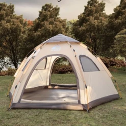 Hewolf 3-5 Person Automatic System Large Outdoor Camping Tent -Outdoor Gear MON 1789 TAN 2