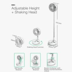 P10 Folding Retractable Camping Fan - Black -Outdoor Gear P10 8 600x600 afca051b a276 4d41 bb55 f40e11608fa4