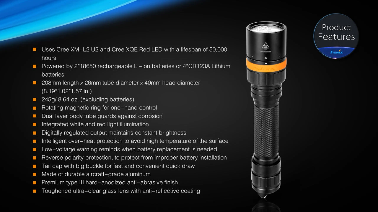 Fenix SD20 LED Diving Light 2 Fenix SD20 LED Diving Light - Image 2