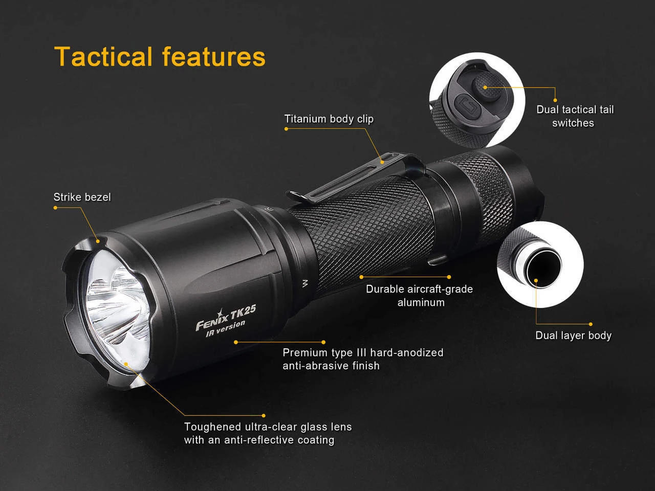Fenix TK25 LED Flashlight IR Version BLACK 7 Fenix TK25 LED Flashlight IR Version BLACK - Image 7