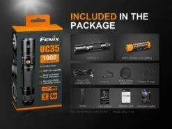 Fenix UC35 V2.0 XP-L HI V3 USB Rechargeable LED Flashlight 20 Fenix UC35 V2.0 XP-L HI V3 USB Rechargeable LED Flashlight -Outdoor Gear UC35 V2 flashlight Package Included