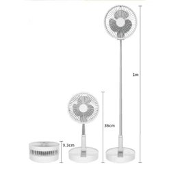 P10 Folding Retractable Camping Fan - White -Outdoor Gear p10 6