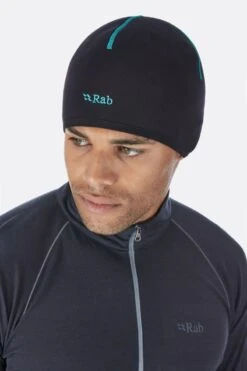 Rab Powerstretch Beanie - Black/Red Logo -Outdoor Gear qaa 11 pic bst