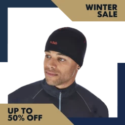 Rab Powerstretch Beanie - Black/Red Logo