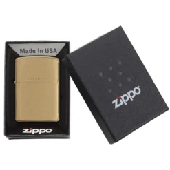 Zippo 204 Brushed Solid Brass - Refillable Windproof Lighter -Outdoor Gear zippo 204 1