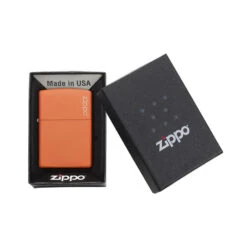 Zippo 231ZL Orange Matte With Zippo Logo - Windproof Lighter -Outdoor Gear zippo 231ZL 3