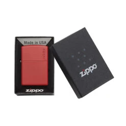 Zippo 233ZL Red Matte With Zippo Logo - Refillable Windproof Lighter -Outdoor Gear zippo 233zl 4