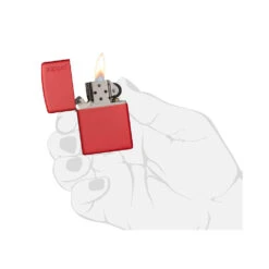 Zippo 233ZL Red Matte With Zippo Logo - Refillable Windproof Lighter -Outdoor Gear zippo 233zl 5