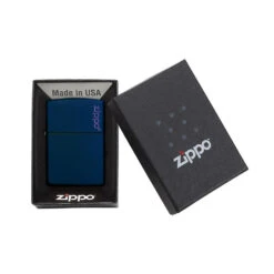 Zippo 239ZL Navy Matte With Zippo Logo - Refillable Windproof Lighter -Outdoor Gear zippo 239ZL 4